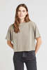 Richer Poorer Relaxed Short Sleeve Crop Tee - Warm Grey - Thumbnail 1