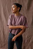Richer Poorer Short Sleeve Crop Tee - Plum Smoke - Thumbnail 1