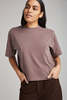 Richer Poorer Short Sleeve Crop Tee - Plum Smoke - Thumbnail 3