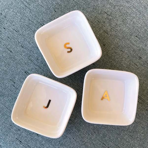 Sapling Press Initial Ring Dish Sapling Press Initial Ring Dish