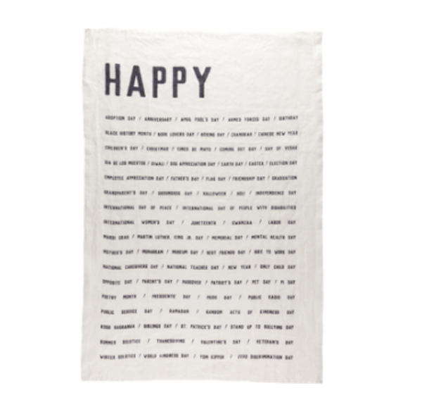 Sir/Madam Tea Towel - Black/Oyster White