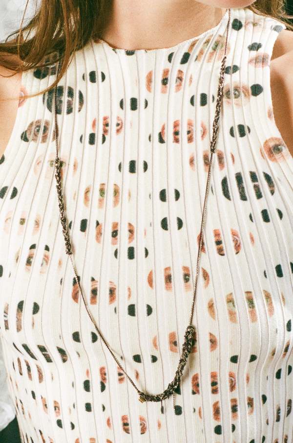 Arielle De Pinto Spaced Bare Chain Necklace - Iris/Ash