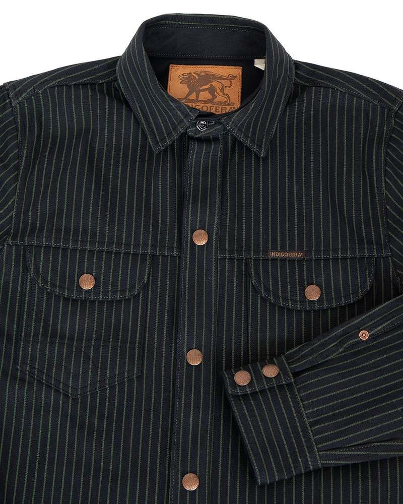 Indigofera Copeland Jacket - Viridescent Stripe Indigofera Copeland Jacket - Viridescent Stripe