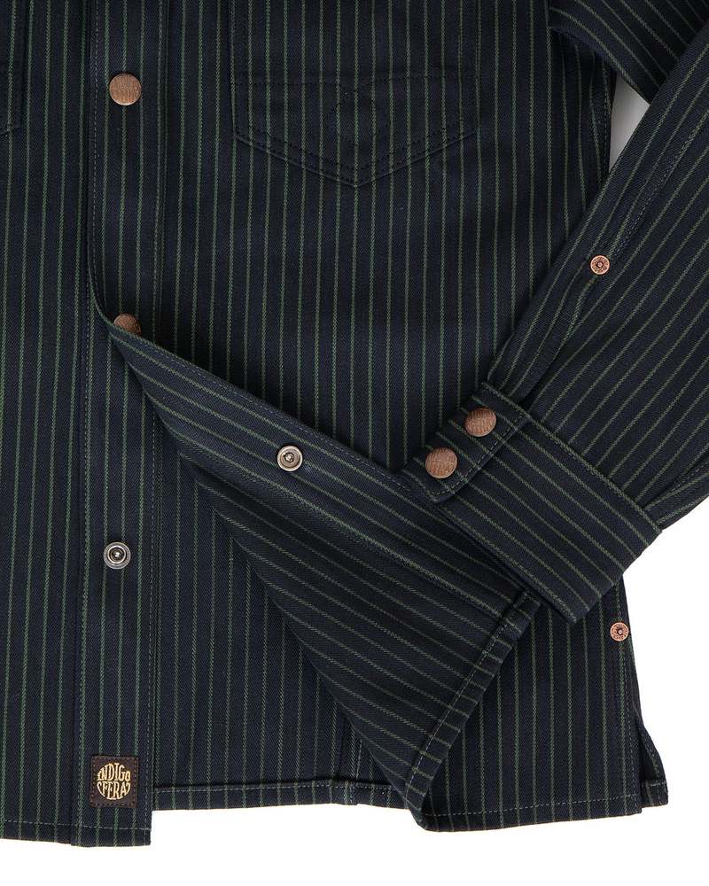 Indigofera Copeland Jacket - Viridescent Stripe Indigofera Copeland Jacket - Viridescent Stripe
