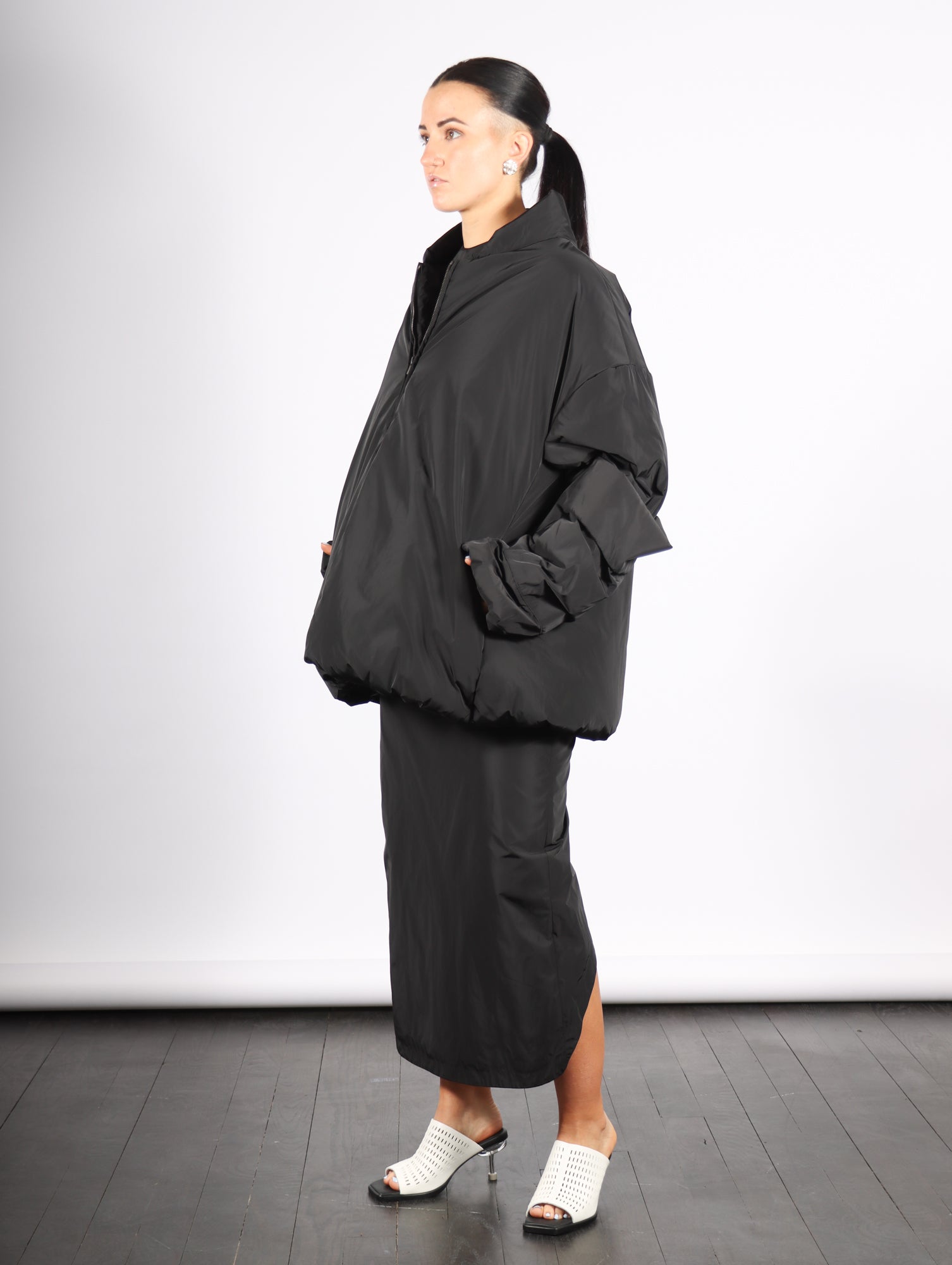 Calcaterra Bomber Coat - Black | Garmentory