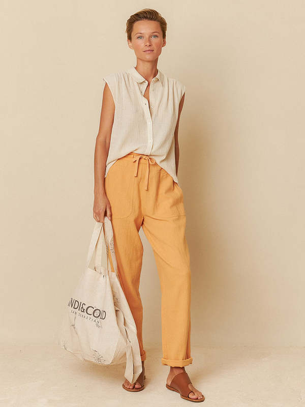 Indi & Cold Doubleface Top - Stone