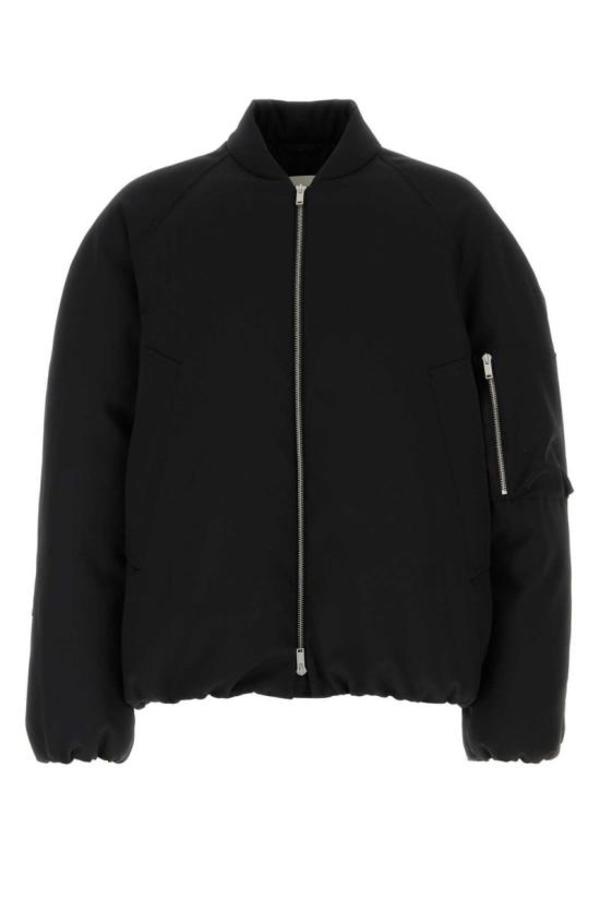 Jil Sander Black Polyester Bomber