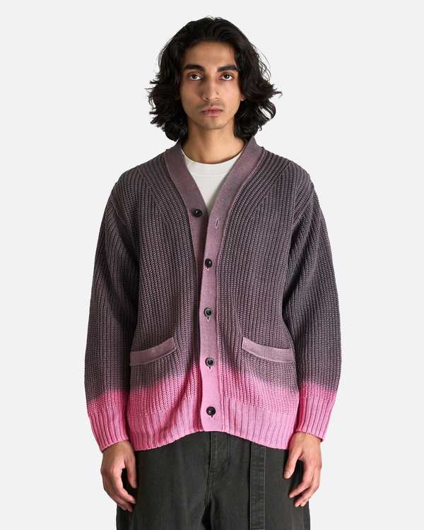 sacai Garment Dye Knit Cardigan - Pink | Garmentory