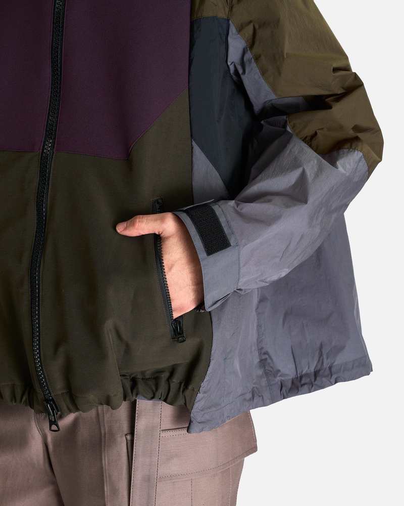 sacai Matelasse Twill Mix Blouson - Burgundy | Garmentory