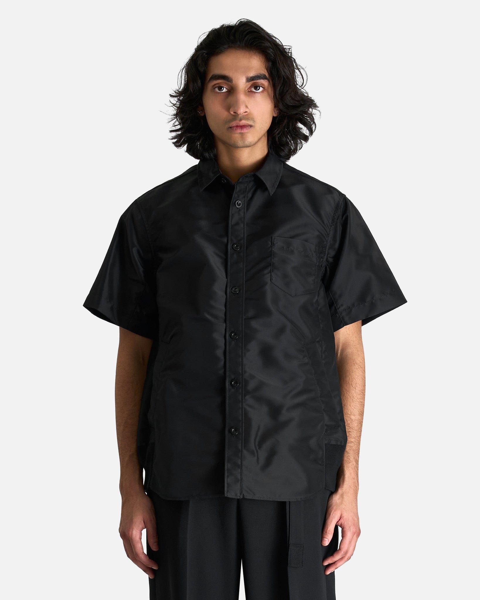 sacai Nylon Twill Shirt - Black | Garmentory