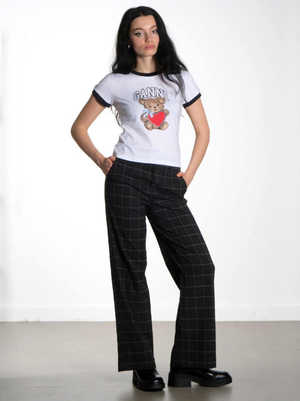 【GANNI】'bear' White Cotton T-shirt Ganni Basic Jersey Bear T-Shirt - White | Garmentory