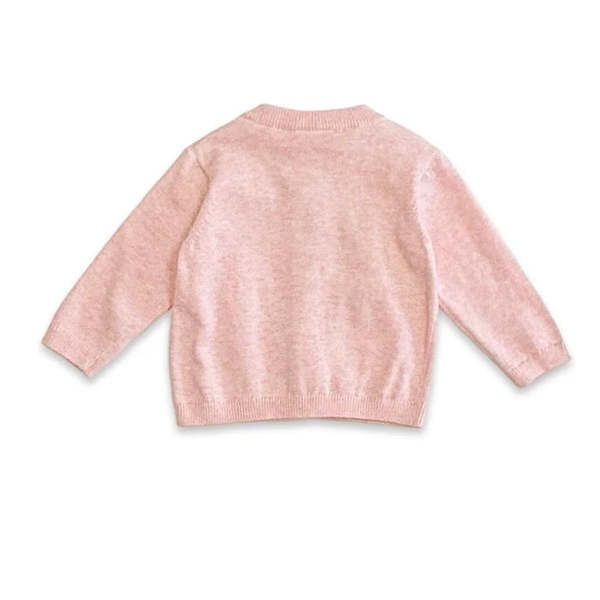 Viverano Organics Organic Cotton Knit Baby Cardigan - Pink Heather Viverano Organics Organic Cotton Knit Baby Cardigan - Pink Heather