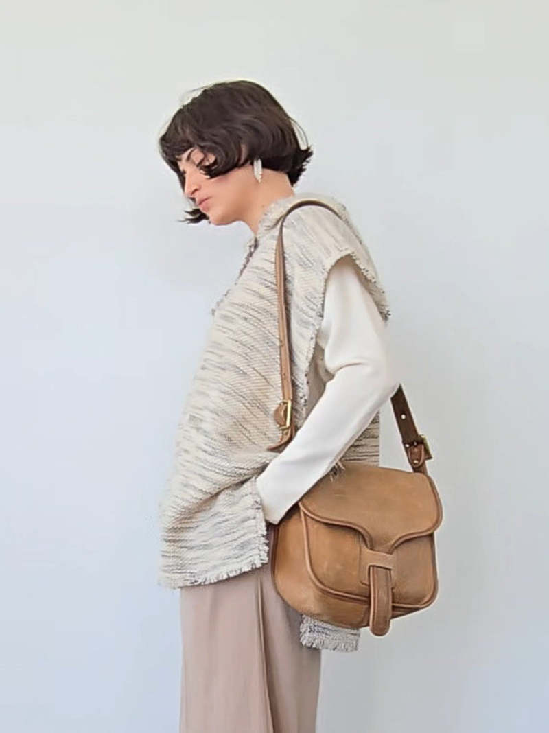 バッグ Vintage Coach Saddle Bag Tan Old Model Vintage Coach SADDLE Buckled Pouch Bag British Tan w