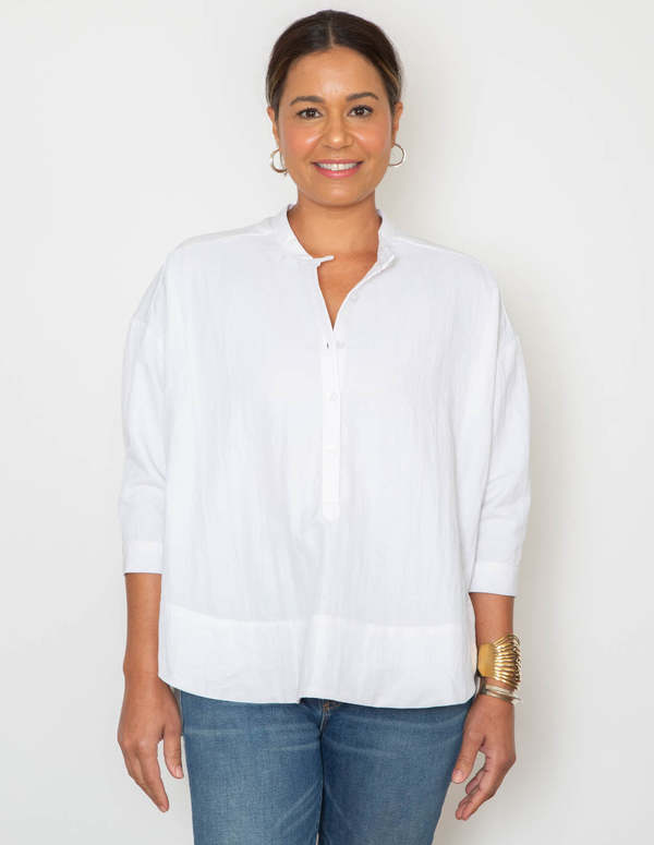 SBJ Austin Mercy Top - Chocolate/Textured White