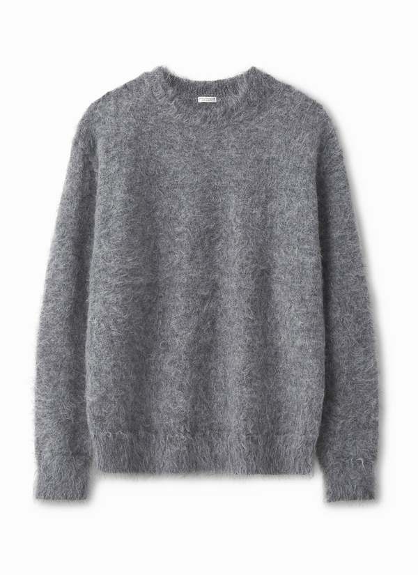 Phigvel Makers & Co. Shaggydog Mohair Crew Neck Sweater - Stone