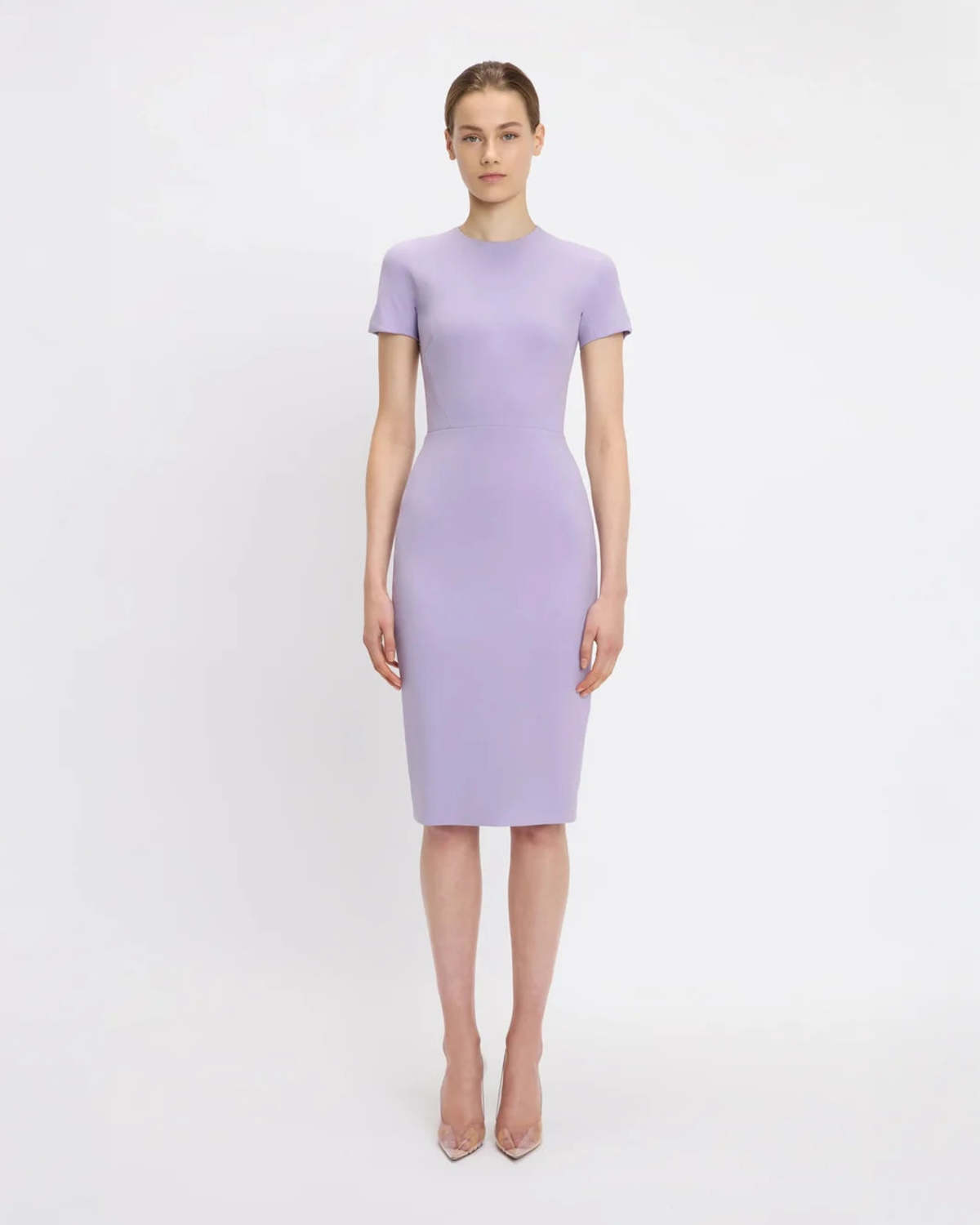 lilac t shirt dress Totally Classic Knit Pocket Tshirt Dress Heather Purple / M