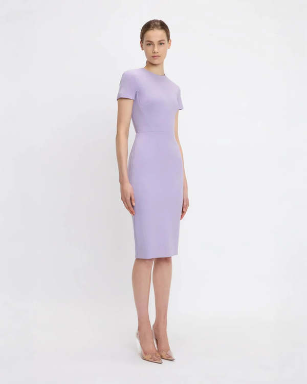 Victoria Beckham T-Shirt Fitted Dress - Lilac | Garmentory Victoria Beckham T-Shirt Fitted Dress - Lilac | Garmentory