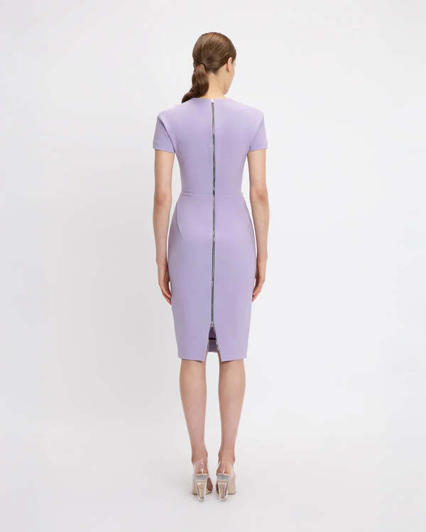 Victoria Beckham T-Shirt Fitted Dress - Lilac | Garmentory Victoria Beckham T-Shirt Fitted Dress - Lilac | Garmentory
