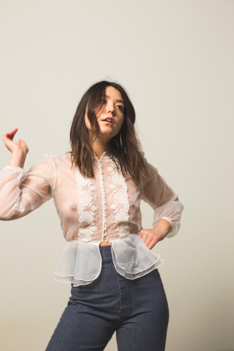 トップス louren tulle peplum blouse Preservation Vintage Tulle Peplum Blouse | Garmentory