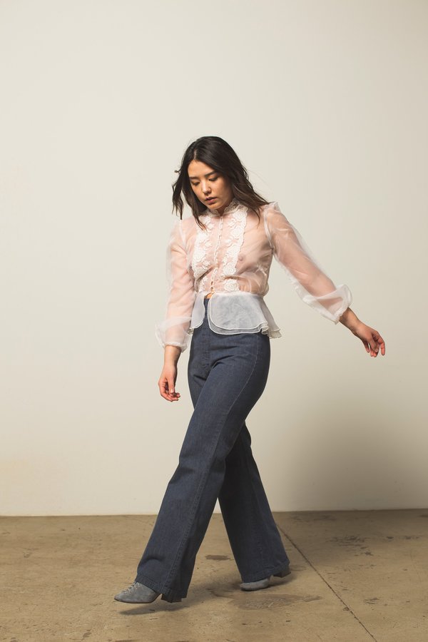 Preservation Vintage Tulle Peplum Blouse | Garmentory