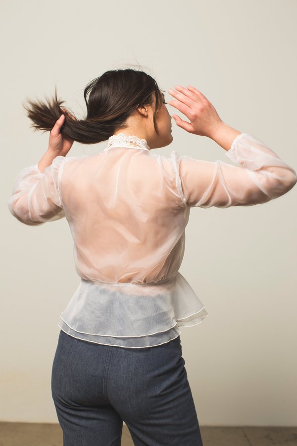 Preservation Vintage Tulle Peplum Blouse | Garmentory