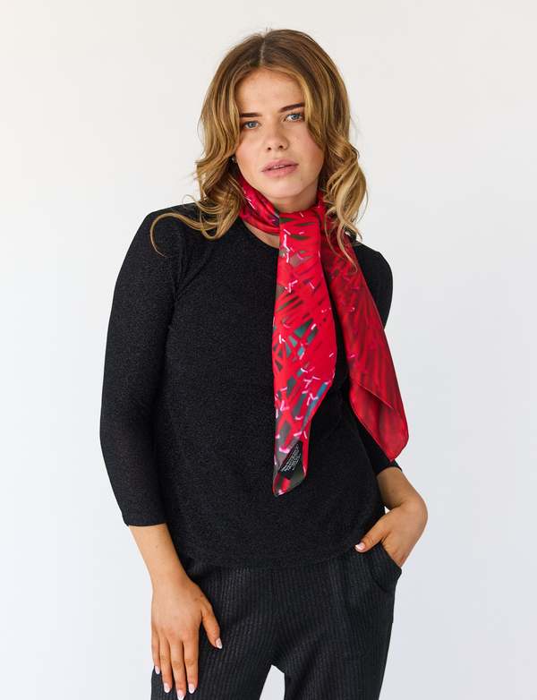 Lindsay Nicholas New York Melbourne Scarlet Burst Silk Scarf