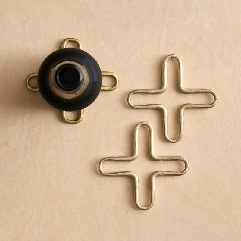 The Collective Home Forge Brass Mini Trivets Set of 2 Trivets