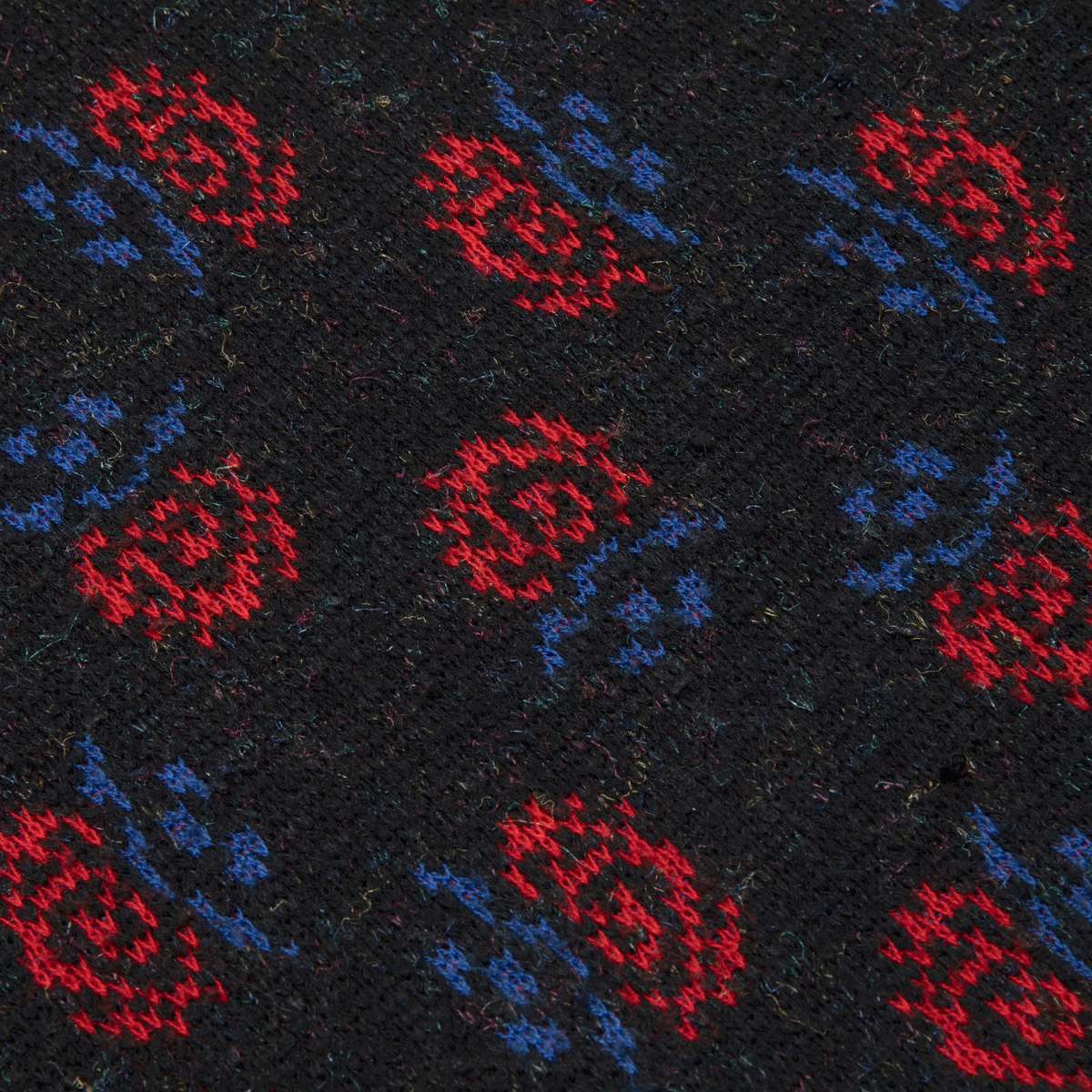 YESSICA 80s Jacquard Pixelated Floral Motif Sweater - Black - Image 4 of 5