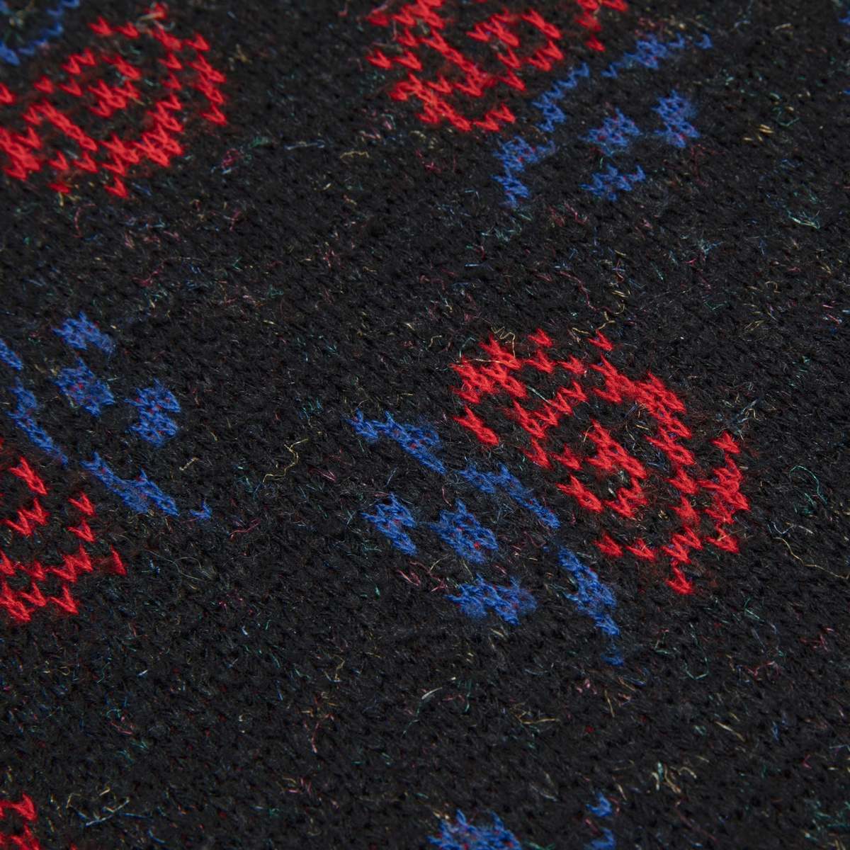 YESSICA 80s Jacquard Pixelated Floral Motif Sweater - Black - Image 5 of 5