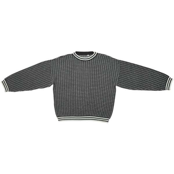 Jacquard Double Knit Jumper - Black