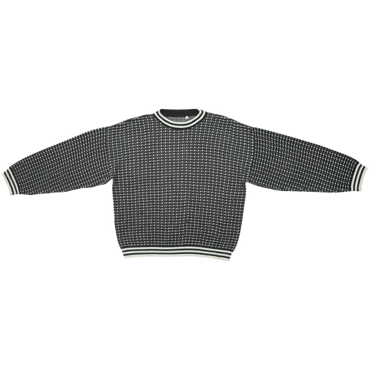 Jacquard Double Knit Jumper - Black - Image 1 of 5