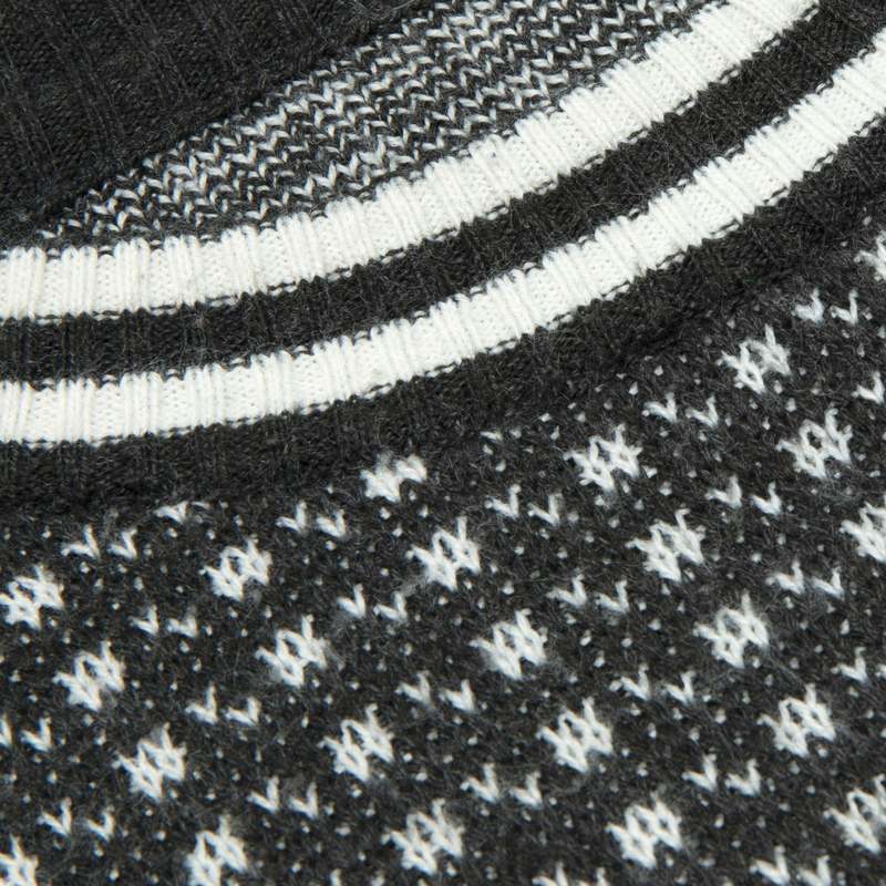 Jacquard Double Knit Jumper - Black