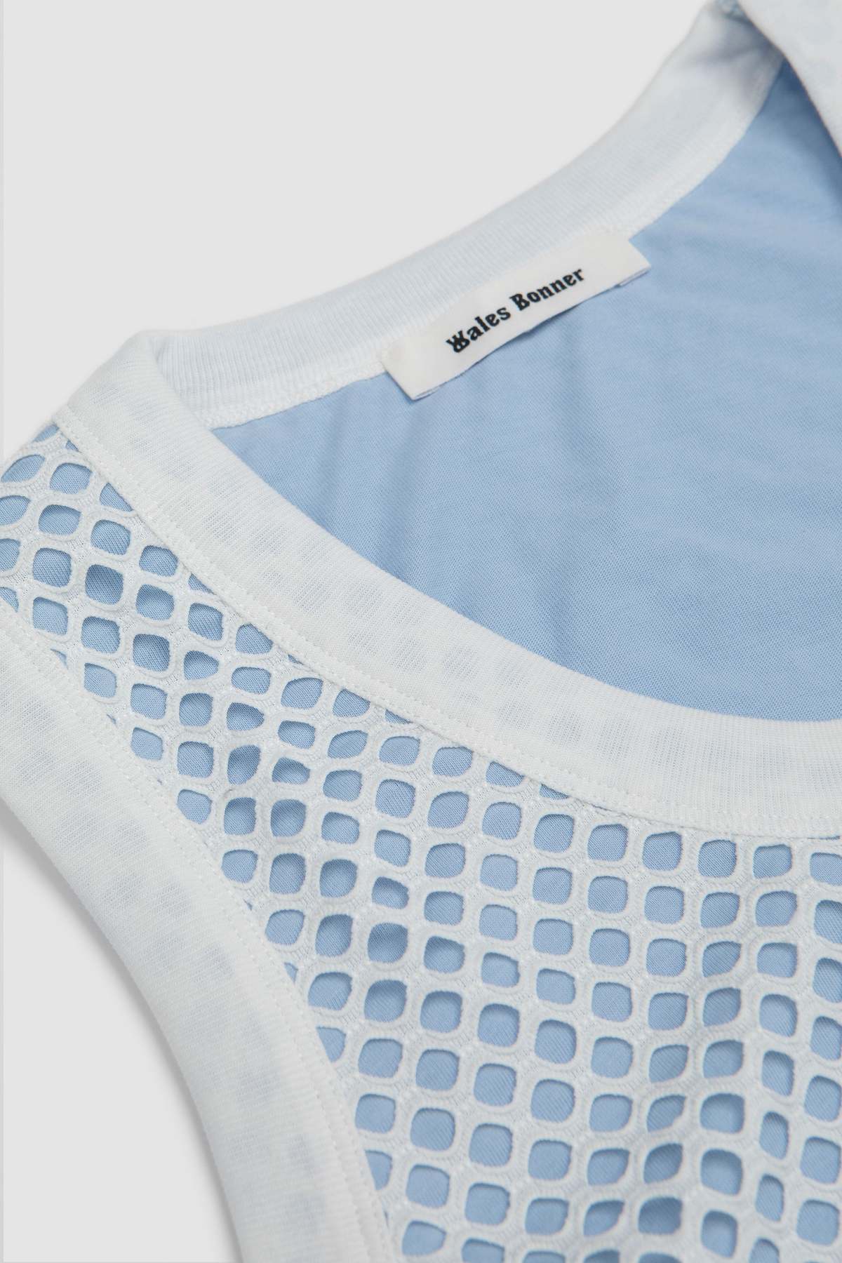 【送料&関税込】Wales Bonner White Ribbed Record Tank Top Wales Bonner Record Tank Top - White/ Light Blue | Garmentory