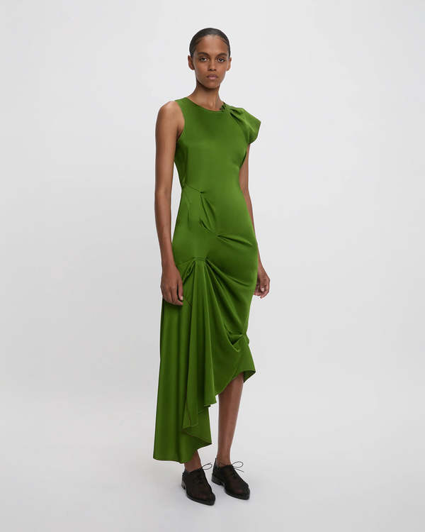 victoria beckham green silk dress Fabulous Old Hollywood Velvet Evening Gown With Emerald Taffeta Skirt –  Xtabay Vintage main image 0