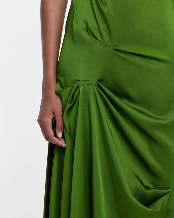 victoria beckham green silk dress VICTORIA BECKHAM TEAL CUT-OUT DRESS main image 1