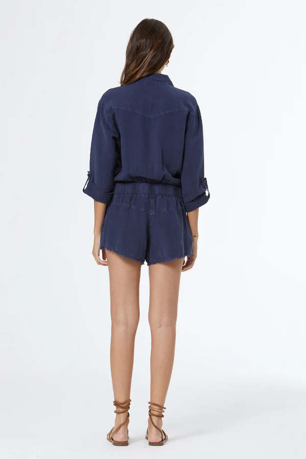 YOUNG FABULOUS AND BROKE River Romper - Vintage Indigo