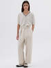 MHL by Margaret Howell Pleated Crop Trousers - Pale Stone - Thumbnail 1
