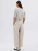 MHL by Margaret Howell Pleated Crop Trousers - Pale Stone - Thumbnail 2