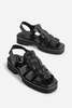 "INTENTIONALLY __________." Haddie Leather Dad Sandal - Black/Mercury - Thumbnail 3
