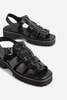 "INTENTIONALLY __________." Haddie Leather Dad Sandal - Black/Mercury - Thumbnail 4