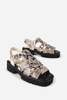 "INTENTIONALLY __________." Haddie Snakeskin Dad Sandal - Black/White - Thumbnail 3