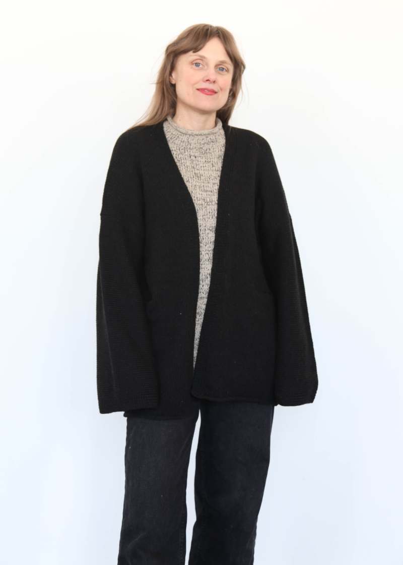 Lauren Manoogian Open Cardigan - Black Melange Lauren Manoogian Open Cardigan - Black Melange