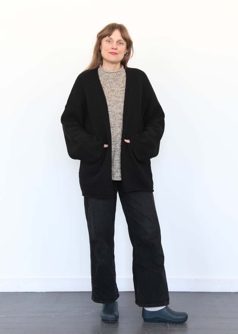 Lauren Manoogian Open Cardigan - Black Melange Lauren Manoogian Open Cardigan - Black Melange