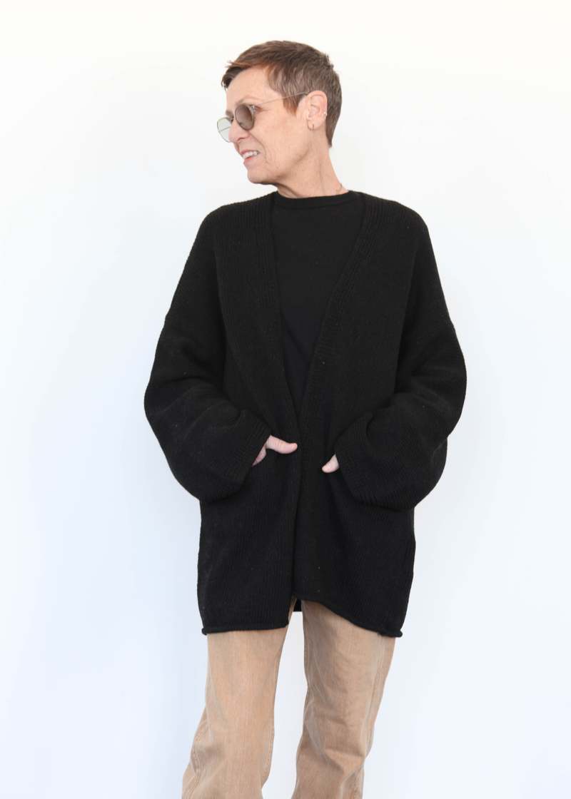 Lauren Manoogian Open Cardigan - Black Melange Lauren Manoogian Open Cardigan - Black Melange