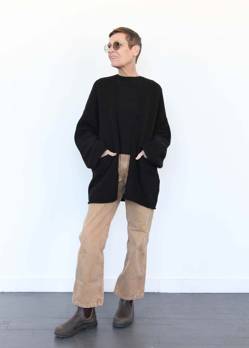 Lauren Manoogian Open Cardigan - Black Melange Lauren Manoogian Open Cardigan - Black Melange
