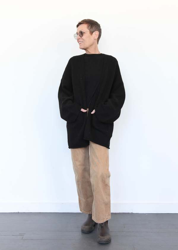 Lauren Manoogian Open Cardigan - Black Melange Lauren Manoogian Open Cardigan - Black Melange