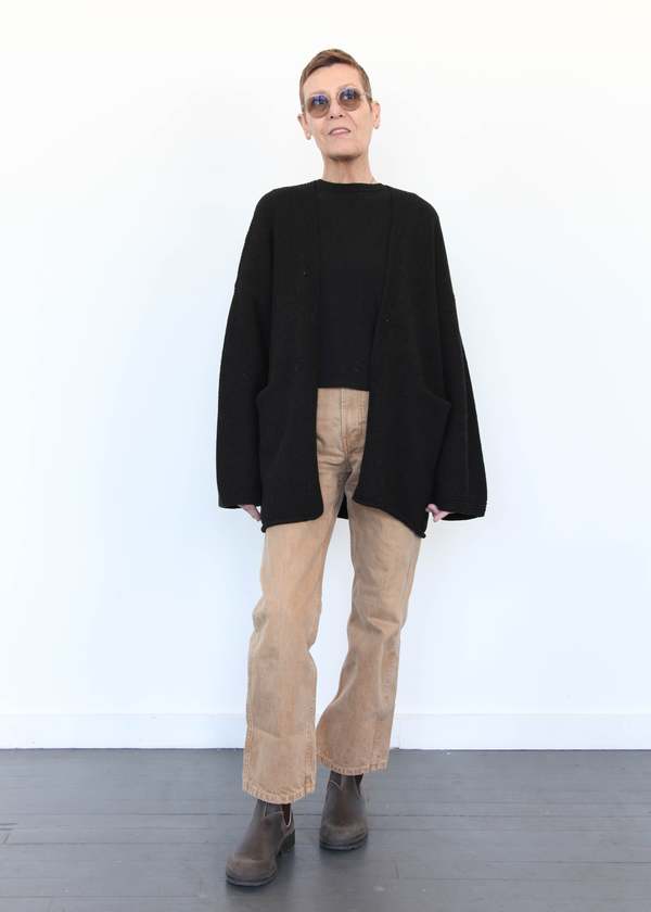 Lauren Manoogian Open Cardigan - Black Melange Lauren Manoogian Open Cardigan - Black Melange