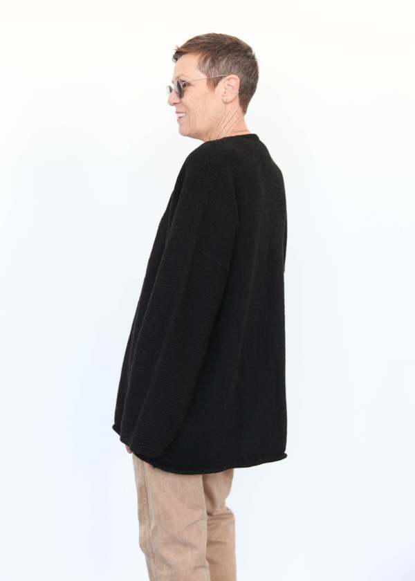 Lauren Manoogian Open Cardigan - Black Melange Lauren Manoogian Open Cardigan - Black Melange