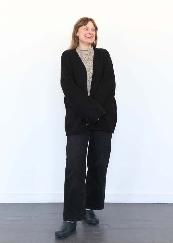 Lauren Manoogian Open Cardigan - Black Melange Lauren Manoogian Open Cardigan - Black Melange
