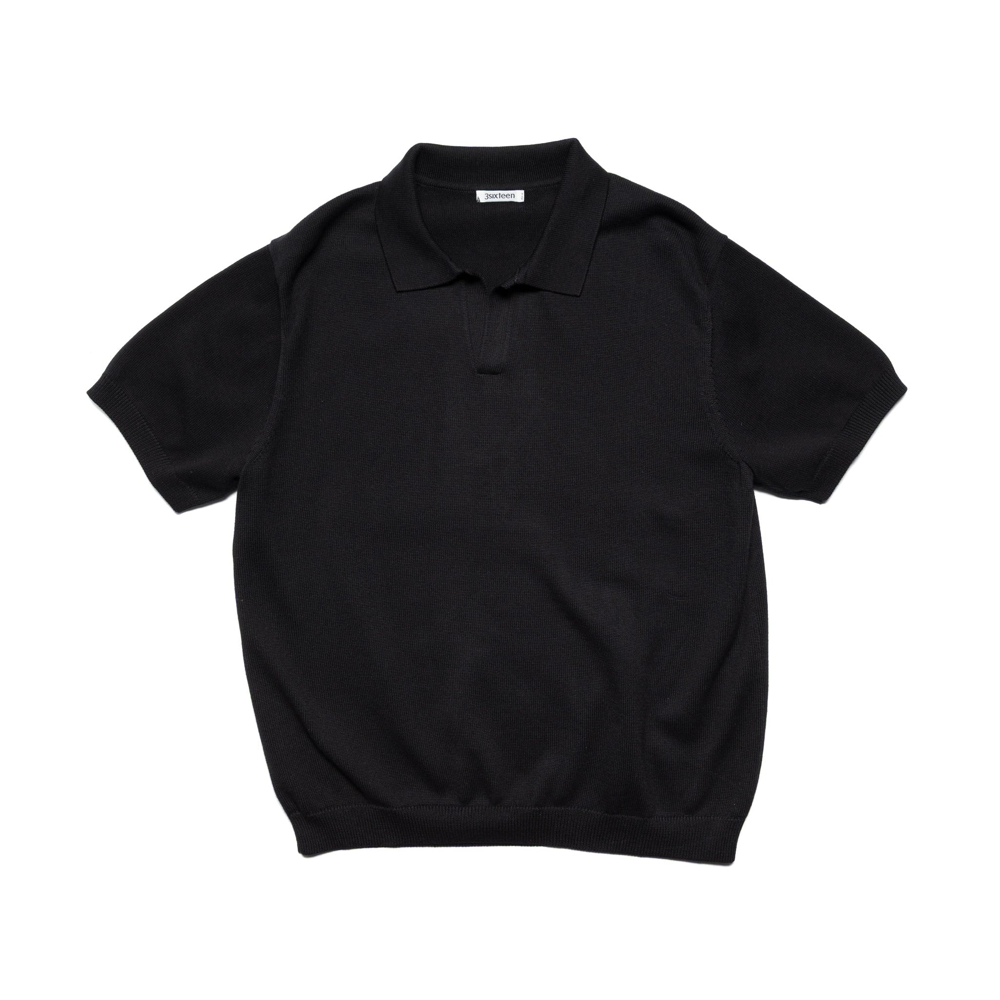 3Sixteen Knit Polo - Black | Garmentory